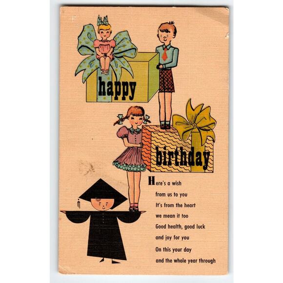 Vintage Birthday Postcard Custom Shoe Ad Jacob Gewall New York 1 Cent Stamp